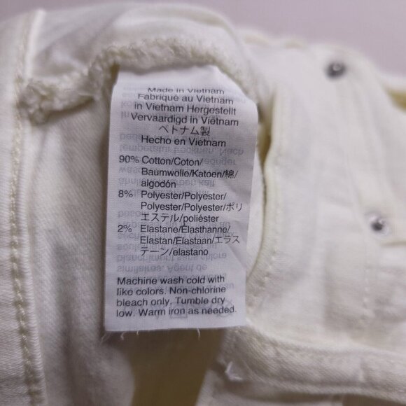 J Crew Mercantile Jean Shorts Size 28 White Denim High Rise Cuffed Raw Hem - Picture 5 of 5